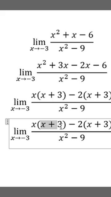 Calculus Help: Find the limits - lim (x→-3) (x^2+x-6)/(x^2-9) - Identities - Techniques смотреть онлайн
