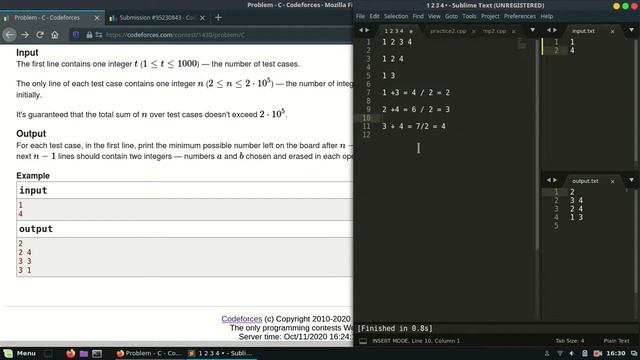 C. Numbers on Whiteboard || Educational Codeforces Round 96 || CODEFROCES