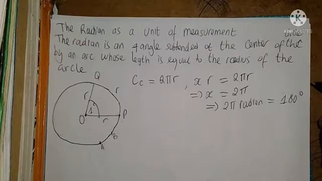 Trigonometry-5- Radian as a unit of angle measurement