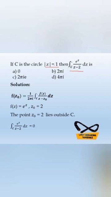 Complex analysis MCQ| Cauchy's Integral formula #csir_tamil #trb_tamil #set_tamil #net_tamil #short
