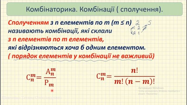 Перестановка. Сполучення.