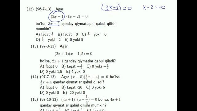 AXBOROTNOMA. KVADRAT TENGLAMA 1-28 TESTLAR YECHIMI смотреть онлайн