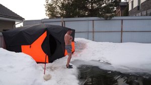 Установил новую печь в баню. Зимняя палатка для рыбалки, походов и банных процедур Ex-Pro Winter 4