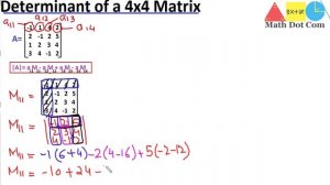 How to Find the Determinant of a 4x4 Matrix | Matrices | Math Dot Com