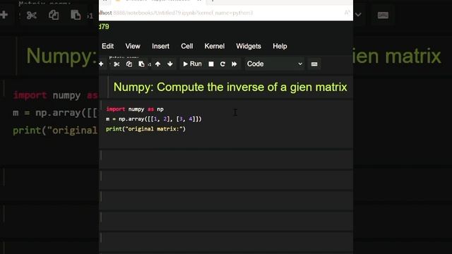#python #numpy compute the inverse of giene matrix