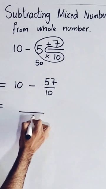 Subtract mixed fractions with whole numbers |#shorts #youtubeshorts