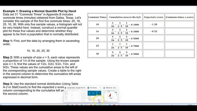 Math 14 6.5 Example 1: Drawing a Normal Quantile Plot by Hand смотреть онлайн