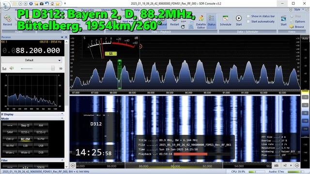 19.01.2025 11:25UTC, [Es, oos], Bayern 2, Германия, 88.2МГц, 1954км