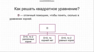 Решение квадратных уравнений с помощью дискриминанта 8 класс