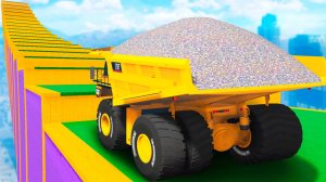 КАК ДАЛЕКО ОГРОМНЫЙ БЕЛАЗ СМОЖЕТ ЗАБРАТЬСЯ ПО СТУПЕНЬКАМ ЛЕСТНИЦЫ в ГТА 5 МОДЫ - ЭКСПЕРИМЕНТЫ в GTA