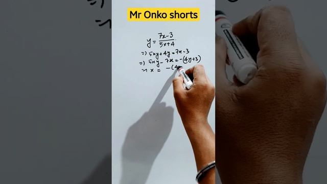 Finding Range of the function (7x-3)/(5x+4) #shorts #ytshorts #mathematics #mathshorts #mronkoshort