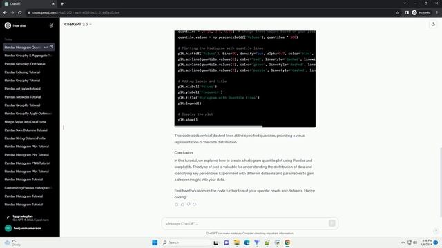 pandas histogram quantile смотреть онлайн
