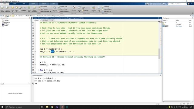 #5 MATLAB - From Zero to Hero | Common Programming Mistakes