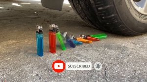 машина давит зажигалки интересный эксперимент!Crushing crunchy&Soft things by car! Car vs Lighter