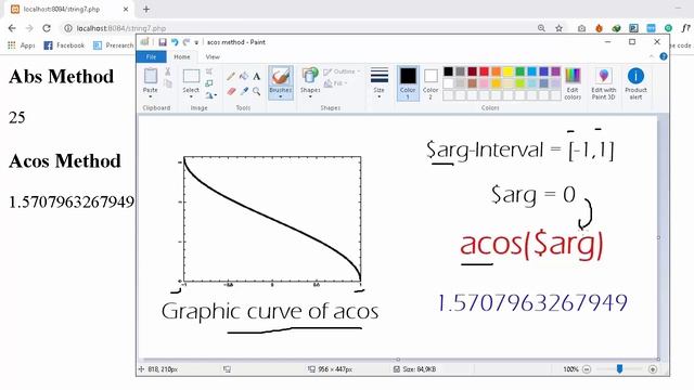 PHP Tutorial #17 Mathematical Methods (Abs, Acos , Acosh and Asin )