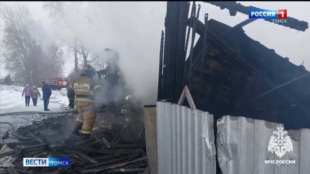 2 дома и надворные постройки сгорели в поселке Нижний склад