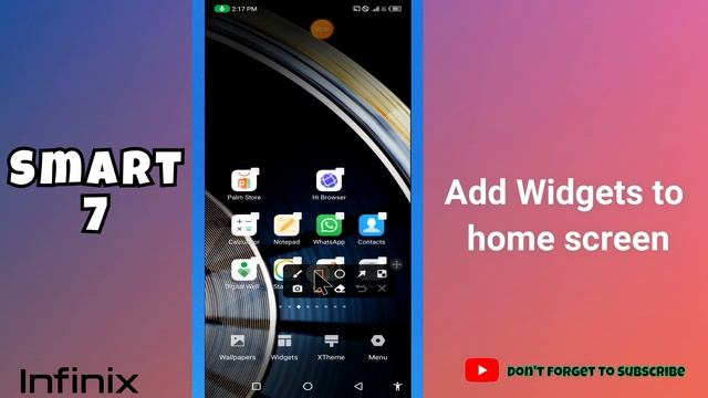 Infinix Smart 7 Add Widgets to home screen || How to add widgets to home screen