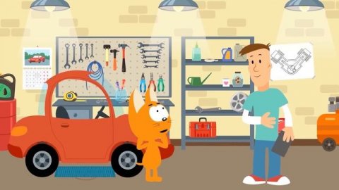 Miracles of cars parking - Kitty and magic garage - Cars cartoons for kids