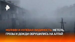 Буря и вьюга обрушились на Алтайский край – момент "превращения" улицы в снежную пустыню