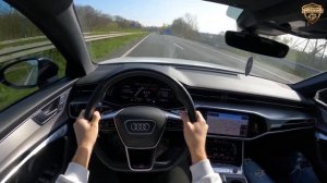 Audi S6 C8 Avant 3.0 TDI 344HP TOP SPEED POV DRIVE ON AUTOBAHN