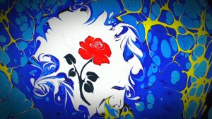 Роза и солнце. Эбру шоу. Техника рисования на воде, эбру.