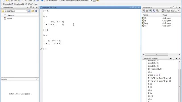 Matlab Tutorial - 48 - Working with Matrices and the Symbolic Math Toolbox