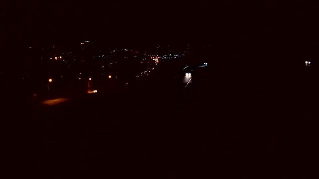 ночная дорога по улице Дальняя на объездную
