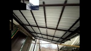 Установка односкатных навесов в Донецке из профнастила. ДНР.