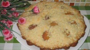 Пирог с персиками