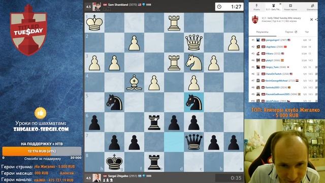 ТИТУЛЬНЫЙ_ВТОРНИК!_Играет_МАГНУС_КАРЛСЕН_и_СЕРГЕЙ_ЖИГАЛКО!_Шахматы