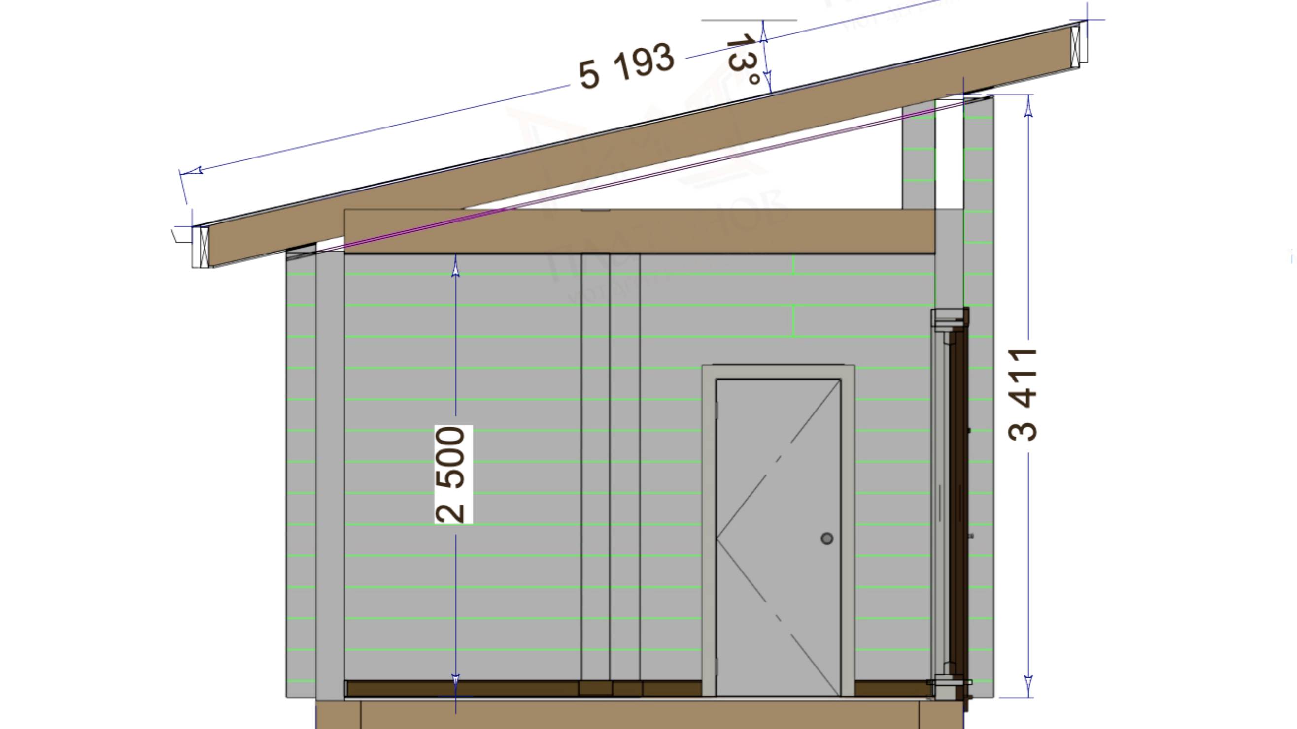 проект бани из клееного бруса по проекту Кд175