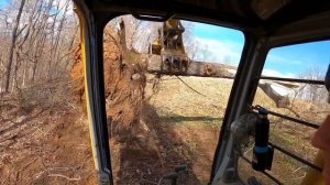 Removing Dead Trees Around Field for Farmer with Excavator