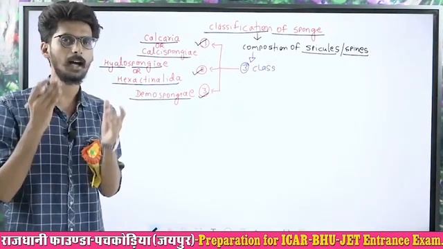 [10] NEET/JET/ICAR/BHU Biology | Animal Diversity | PORIFERA PHYLUM (Lect 3) | Rajdhani Group