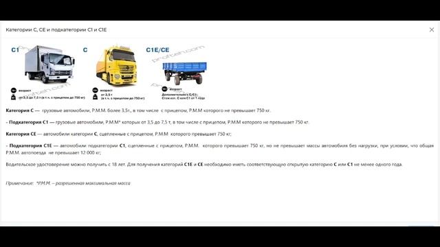 Классификация транспортных средств