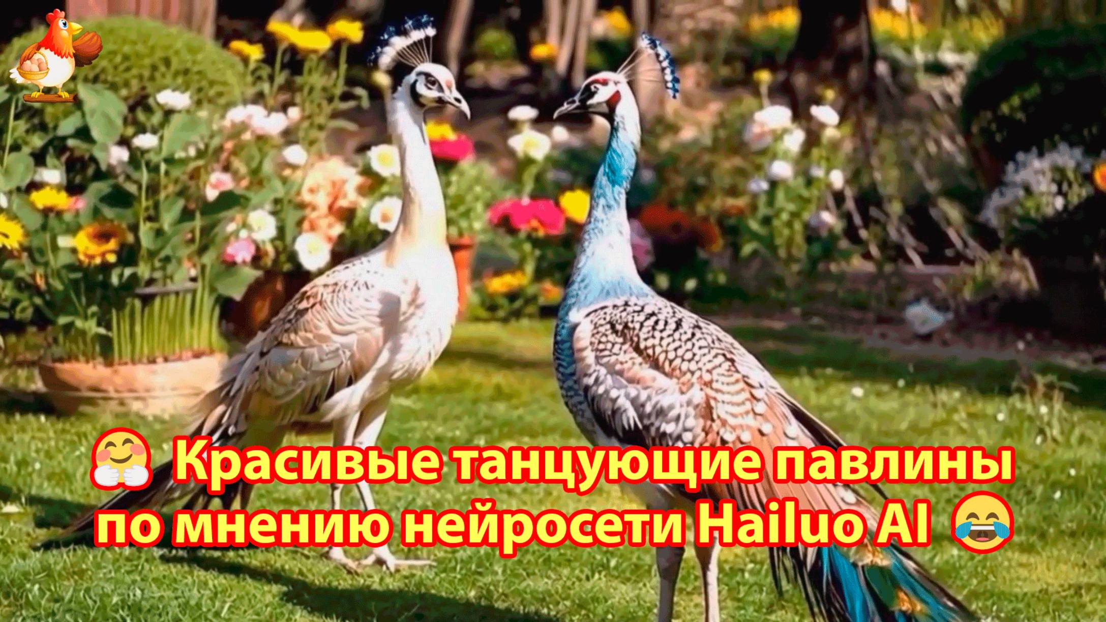 Красивые танцующие павлины по мнению нейросети Hailuo AI
