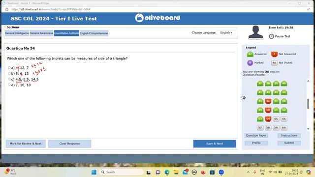 🎯Olive board Live Mock Solution (27-28) April | SSC CGL 2024 | #ssc #oliveboardmocktest #maths