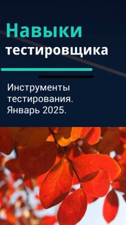 Навыки тестировщика. Инструменты тестирования. Январь 2025.