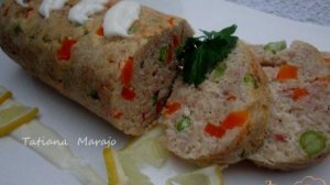 Рыбный рулет с овощами