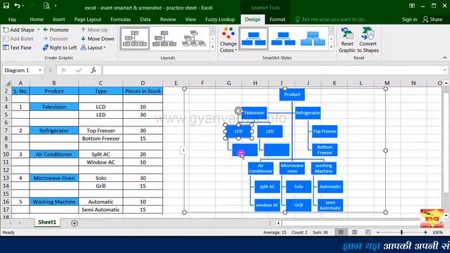 Microsoft Excel SmartArt | How to Insert & Customize SmartArt in MS Excel | SmartArt Formatting -13