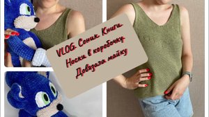 VLOG #7 Вяжу Соника. Книги по вязанию. Носки июня в коробочку. Довязала майку
