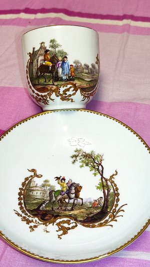 Meissen чашка с блюдцем 1775 18 век