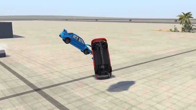ПРОТИВОСТОЯНИЕ МАШИН НА ТРАМПЛИНЕ! Beamng drive. смотреть онлайн