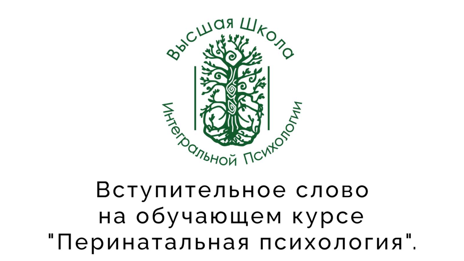 Вступительное слово Елены Викторовны Могилевской на  обучающем курсе "Перинатальная психология".