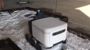 Yandex delivery robot test in artificial snow, version R3