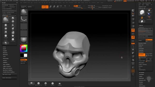 Введение в Zbrush -  Кисти для твердой поверхности урок 18