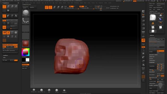 Введение в Zbrush _ Меню кистей и кисть перемещения урок 8