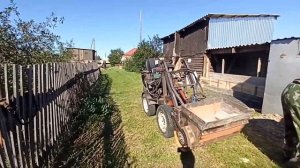 Арболит - первый раз пробуем мешать самодельной бетономешалкой на погрузчике | homemade mini loader