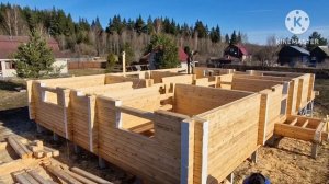 Нагелювка сруба на берёзовый нагель.