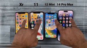 iPhone Xr Vs iPhone 11 Vs iPhone 12 Mini Vs iPhone 14 Pro Max | SPEED TEST