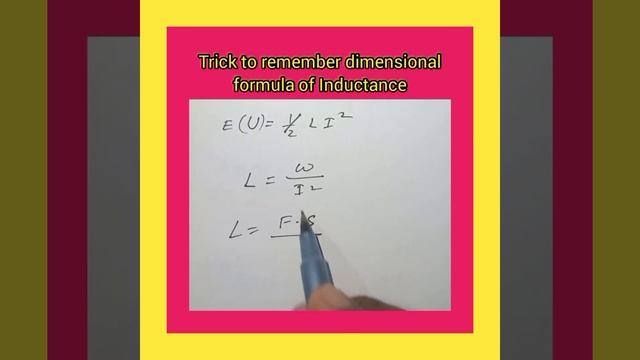 Q114) How to remember dimensional formula of Inductance | #shorts #Allah